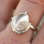 Load image into Gallery viewer, OOAK ring with captured plant #9 • rose quartz • size 58,5 (ready to ship)

