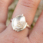 Load image into Gallery viewer, OOAK ring with captured plant #9 • rose quartz • size 58,5 (ready to ship)
