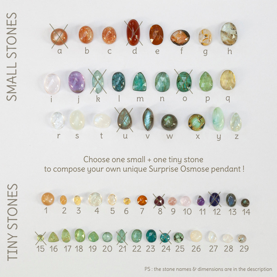 Choose Your Stone : Surprise Osmose Pendant   (made to order)
