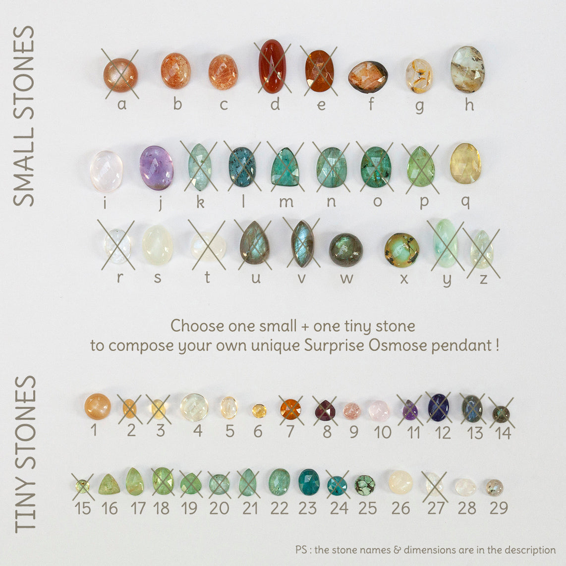 Choose Your Stone : Surprise Osmose Pendant   (made to order)