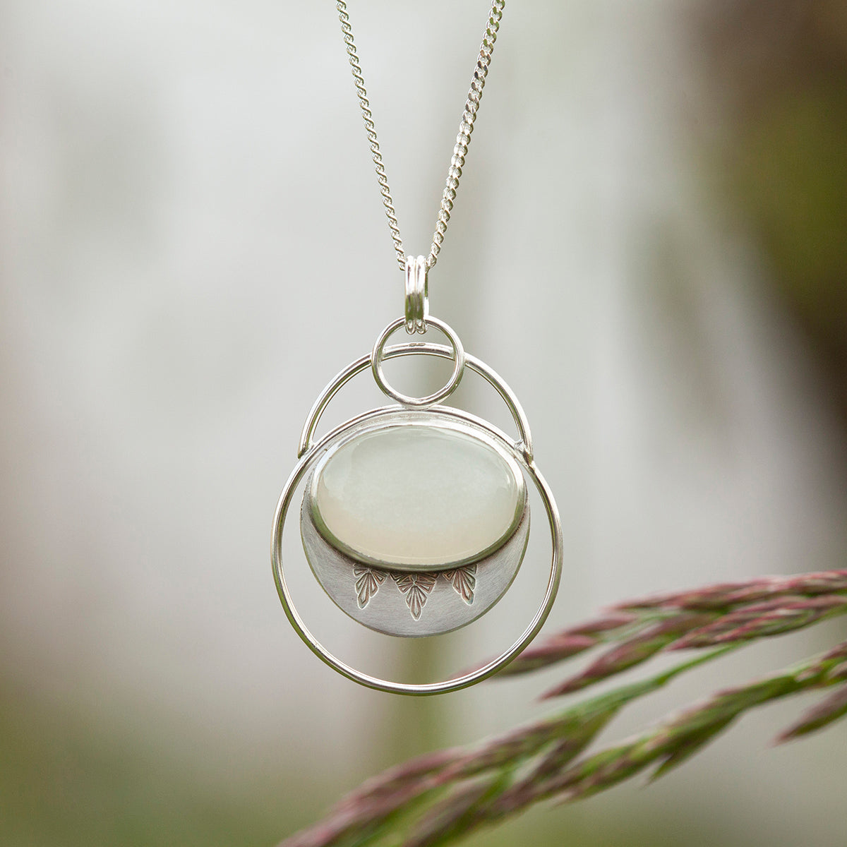 Linka Pendant • silver & moonstone   (Ready to ship)