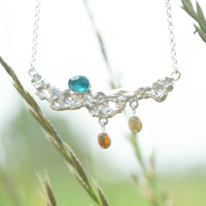 OOAK Lava necklace #10 • kyanite & Opal (ready to ship)