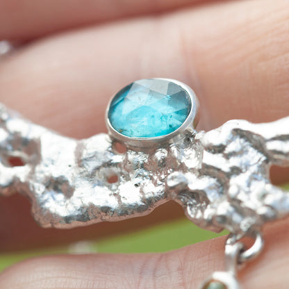 OOAK Lava necklace #10 • kyanite & Opal (ready to ship)