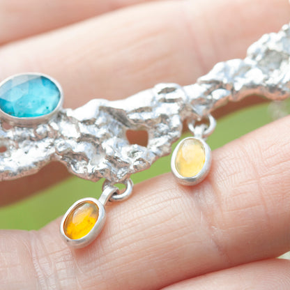OOAK Lava necklace #10 • kyanite & Opal (ready to ship)