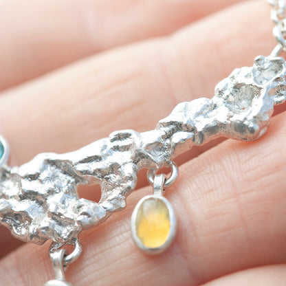 OOAK Lava necklace #10 • kyanite & Opal (ready to ship)