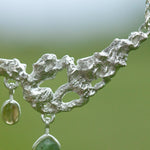 Load image into Gallery viewer, OOAK Lava necklace #3 • Kyanite &amp; Opal (ready to ship)
