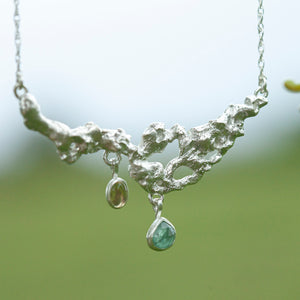 OOAK Lava necklace #3 • Kyanite & Opal (ready to ship)