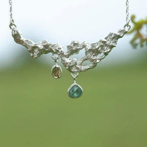 OOAK Lava necklace #3 • Kyanite & Opal (ready to ship)