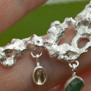 OOAK Lava necklace #3 • Kyanite & Opal (ready to ship)