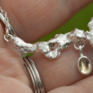 OOAK Lava necklace #3 • Kyanite & Opal (ready to ship)