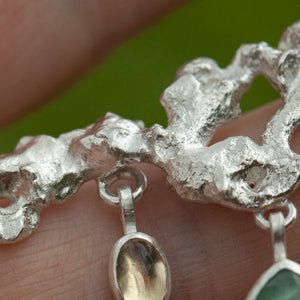 OOAK Lava necklace #3 • Kyanite & Opal (ready to ship)