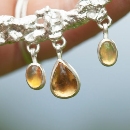 OOAK Lava necklace #4 • Citrine & Opal (ready to ship)