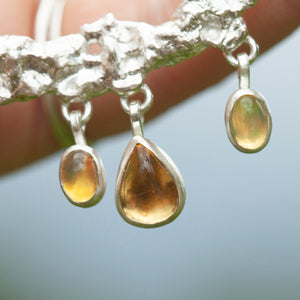 OOAK Lava necklace #4 • Citrine & Opal (ready to ship)