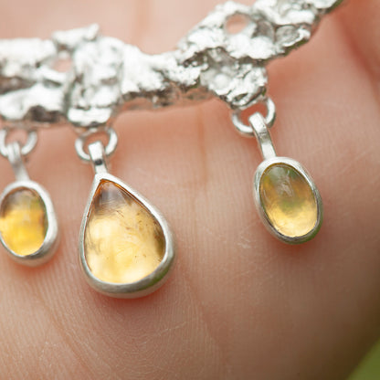 OOAK Lava necklace #4 • Citrine & Opal (ready to ship)