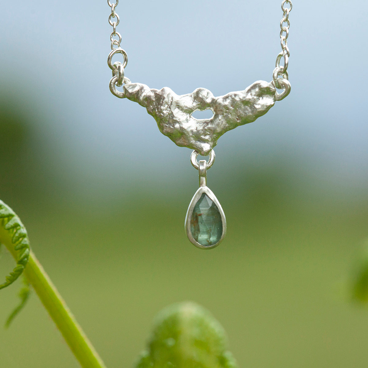 OOAK Lava necklace #5 • Kyanite (ready to ship)