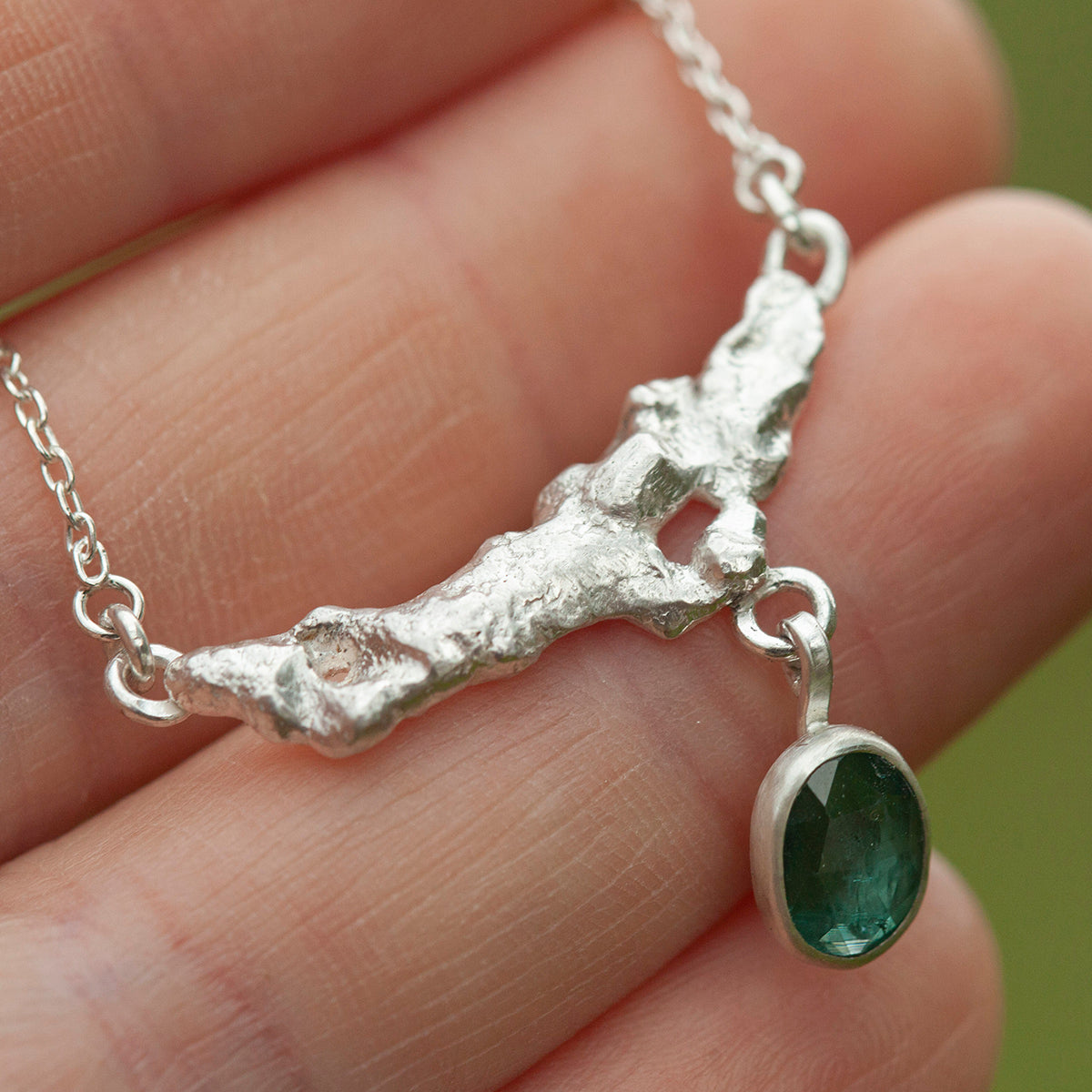 OOAK Lava necklace #6 • Kyanite (ready to ship)