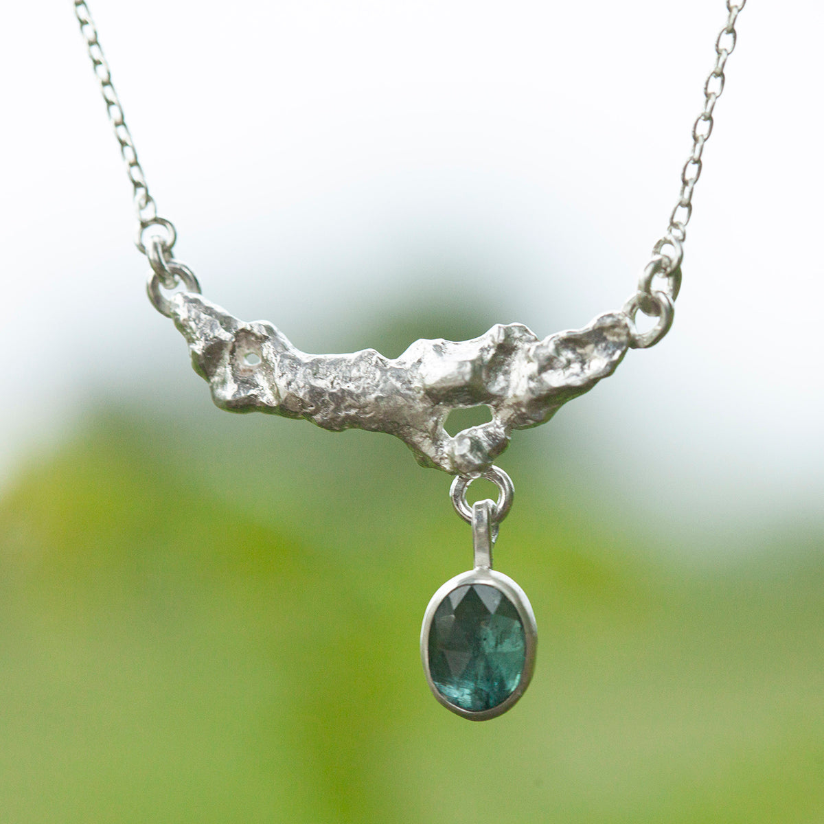 OOAK Lava necklace #6 • Kyanite (ready to ship)