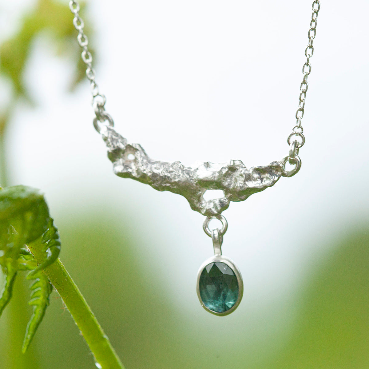 OOAK Lava necklace #6 • Kyanite (ready to ship)