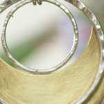 Load image into Gallery viewer, OOAK • Crescent moon pendant in silver &amp; brass #22 (ready to ship)
