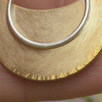 Load image into Gallery viewer, OOAK • Crescent moon pendant in silver &amp; brass #23 (ready to ship)
