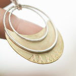 Load image into Gallery viewer, OOAK • Crescent moon pendant in silver &amp; brass #24 (ready to ship)

