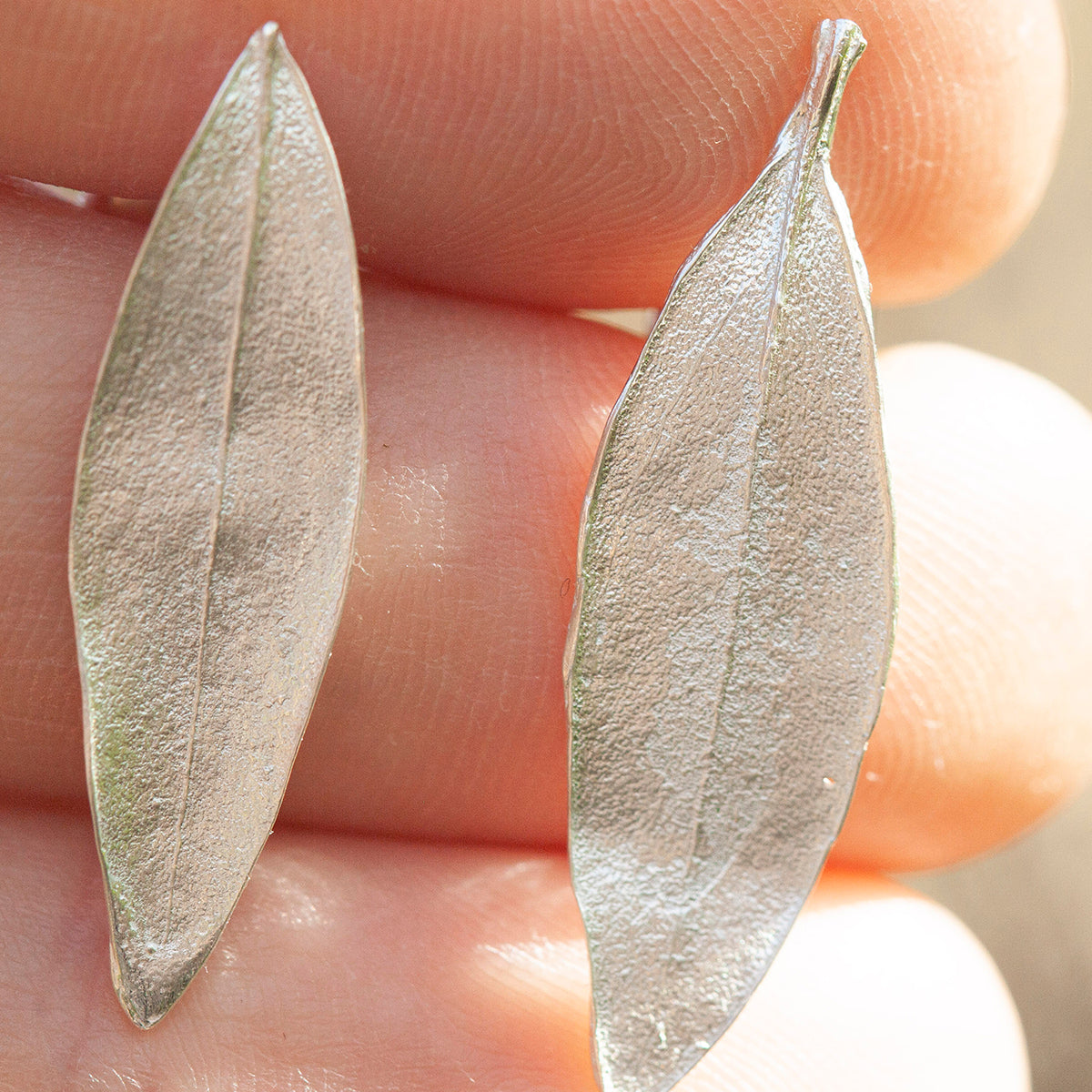 OOAK Silver Leaf earrings #2 (ready to ship)