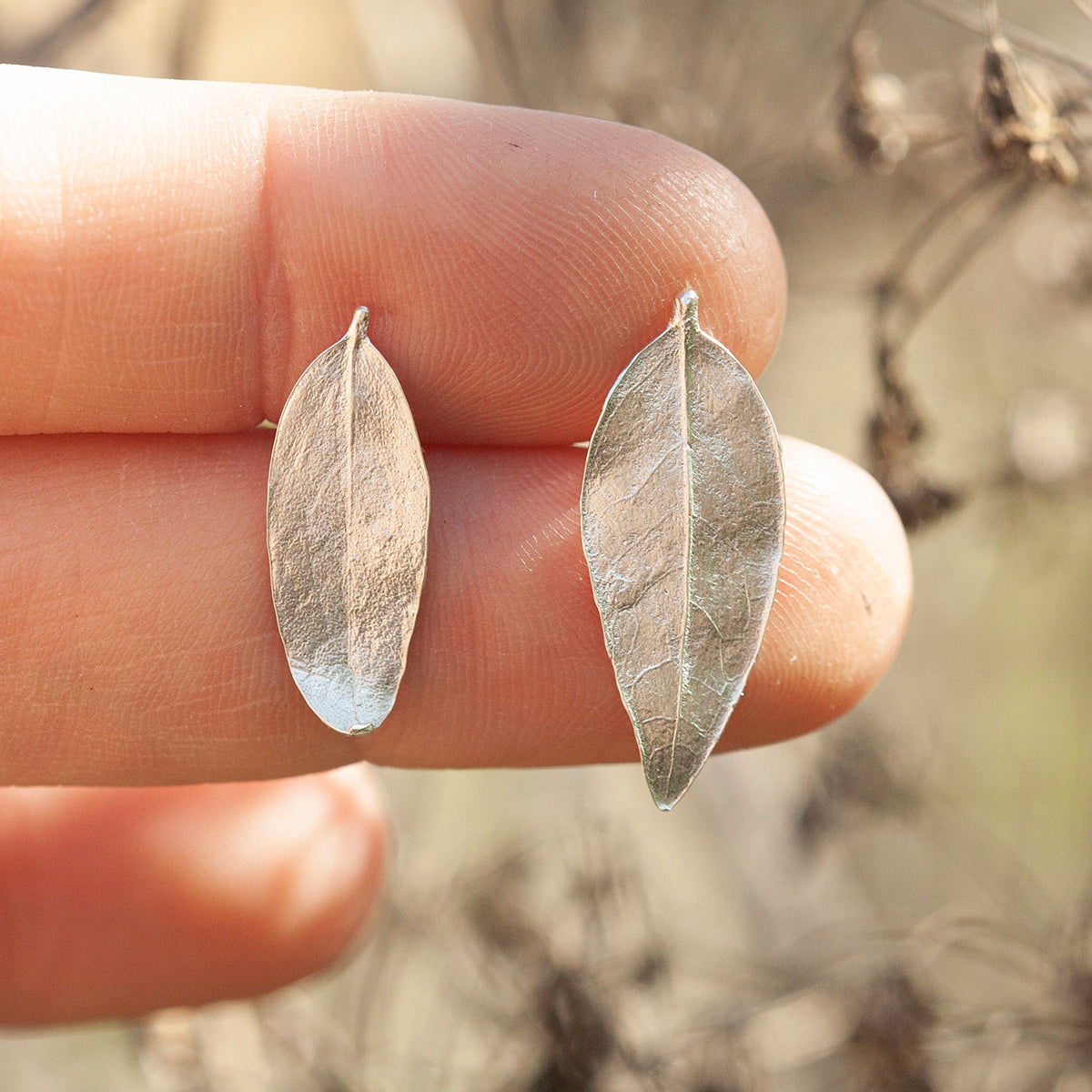 OOAK Silver Leaf earrings #3 (ready to ship)