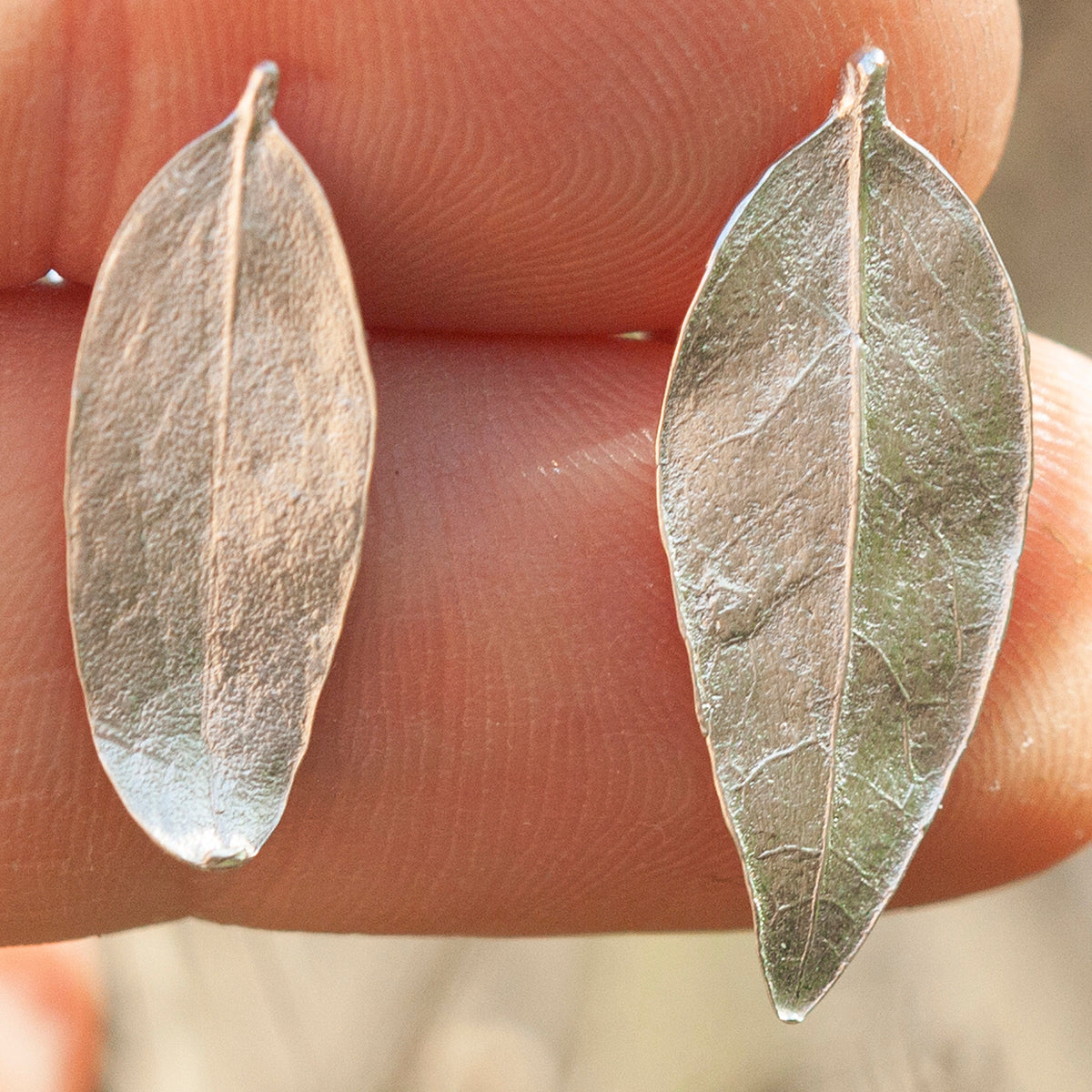 OOAK Silver Leaf earrings #3 (ready to ship)