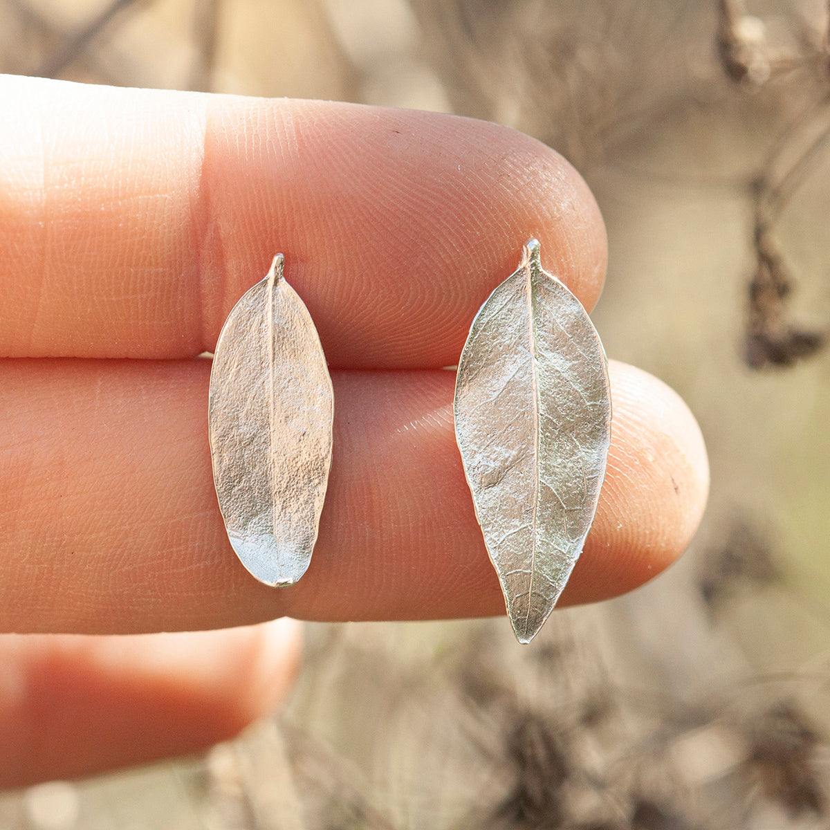 OOAK Silver Leaf earrings #3 (ready to ship)