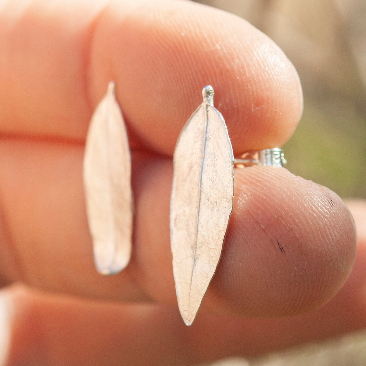 OOAK Silver Leaf earrings #3 (ready to ship)