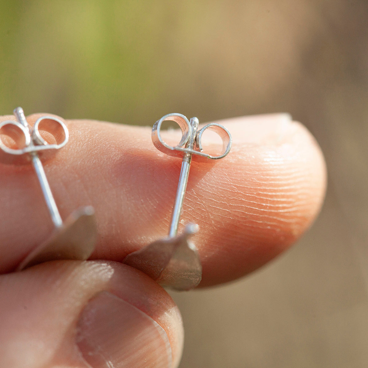 Pièce unique Boucles d'oreilles feuille en argent #4 (prêt à expédier)