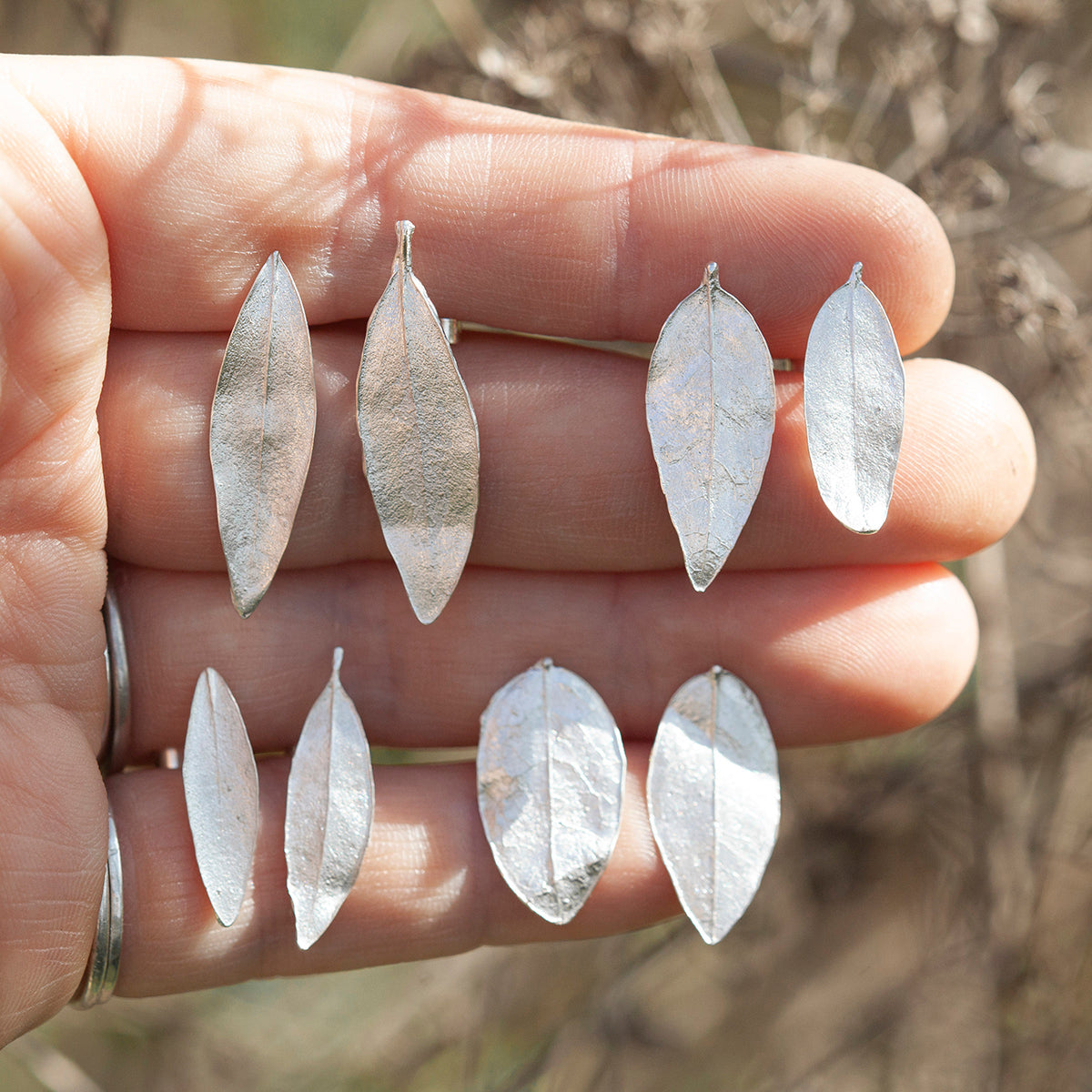 OOAK Silver Leaf earrings #3 (ready to ship)
