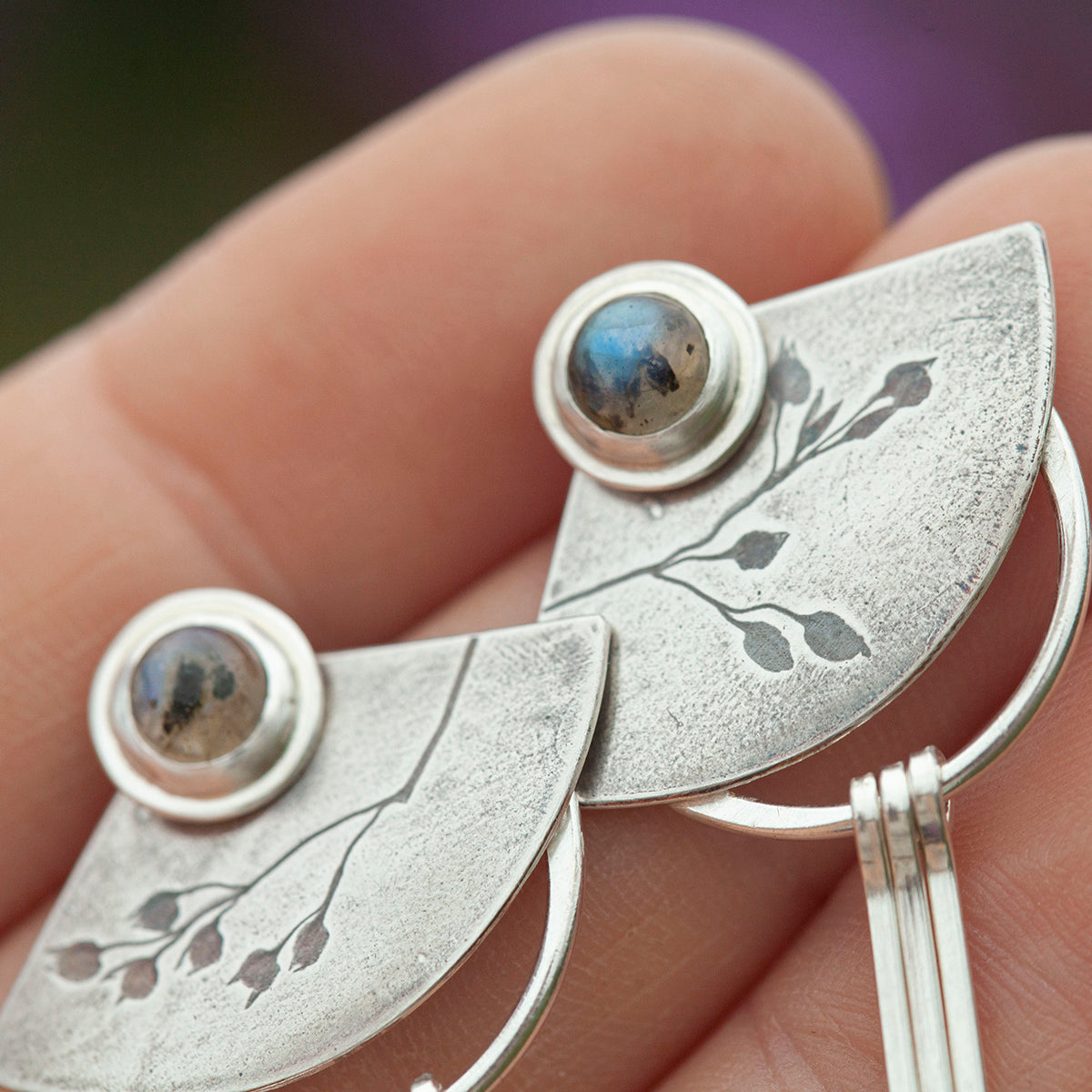 OOAK Vegetal Elira earrings #18 • Labradorite (ready to ship)