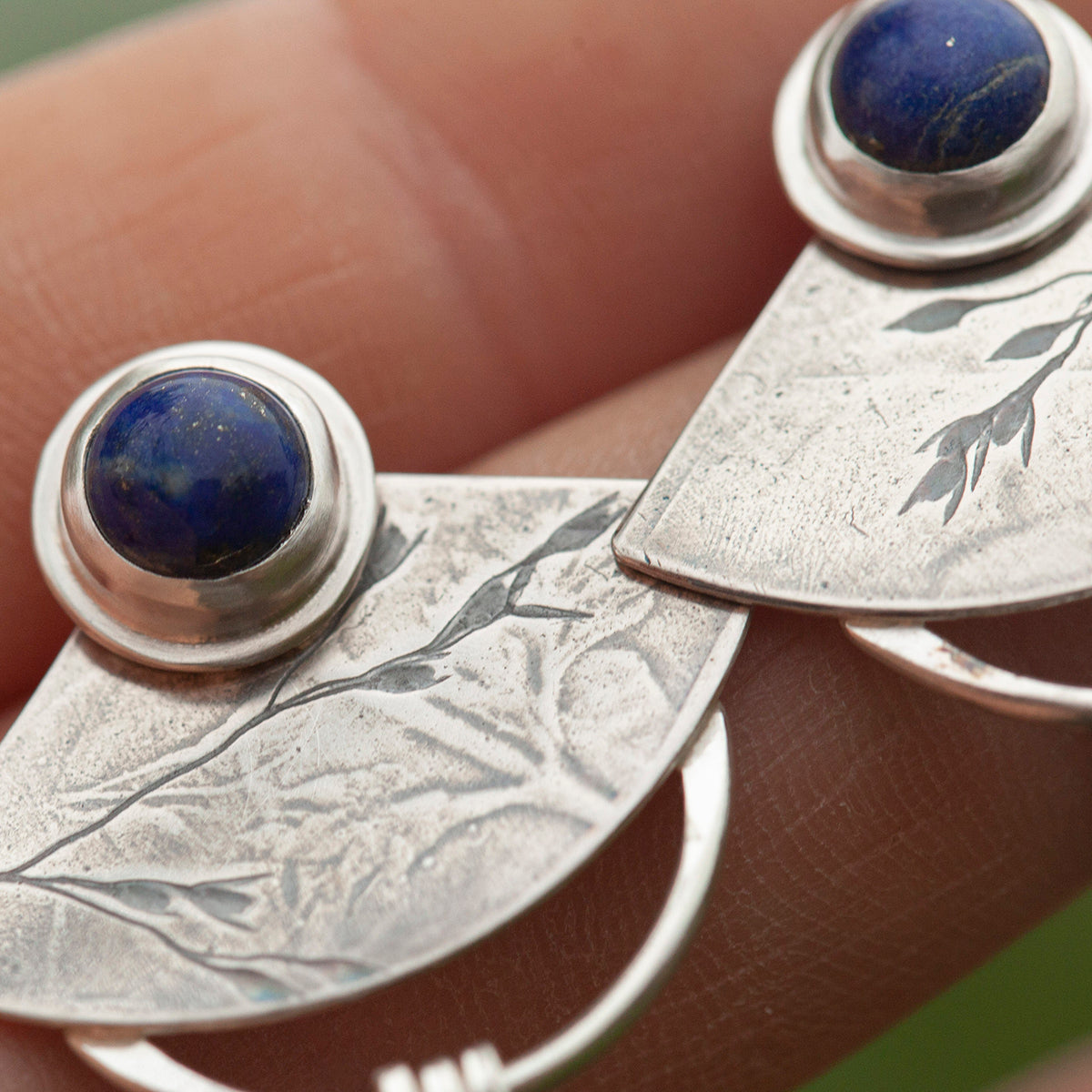 OOAK Vegetal Elira earrings #19 • Lapis Lazuli (ready to ship)