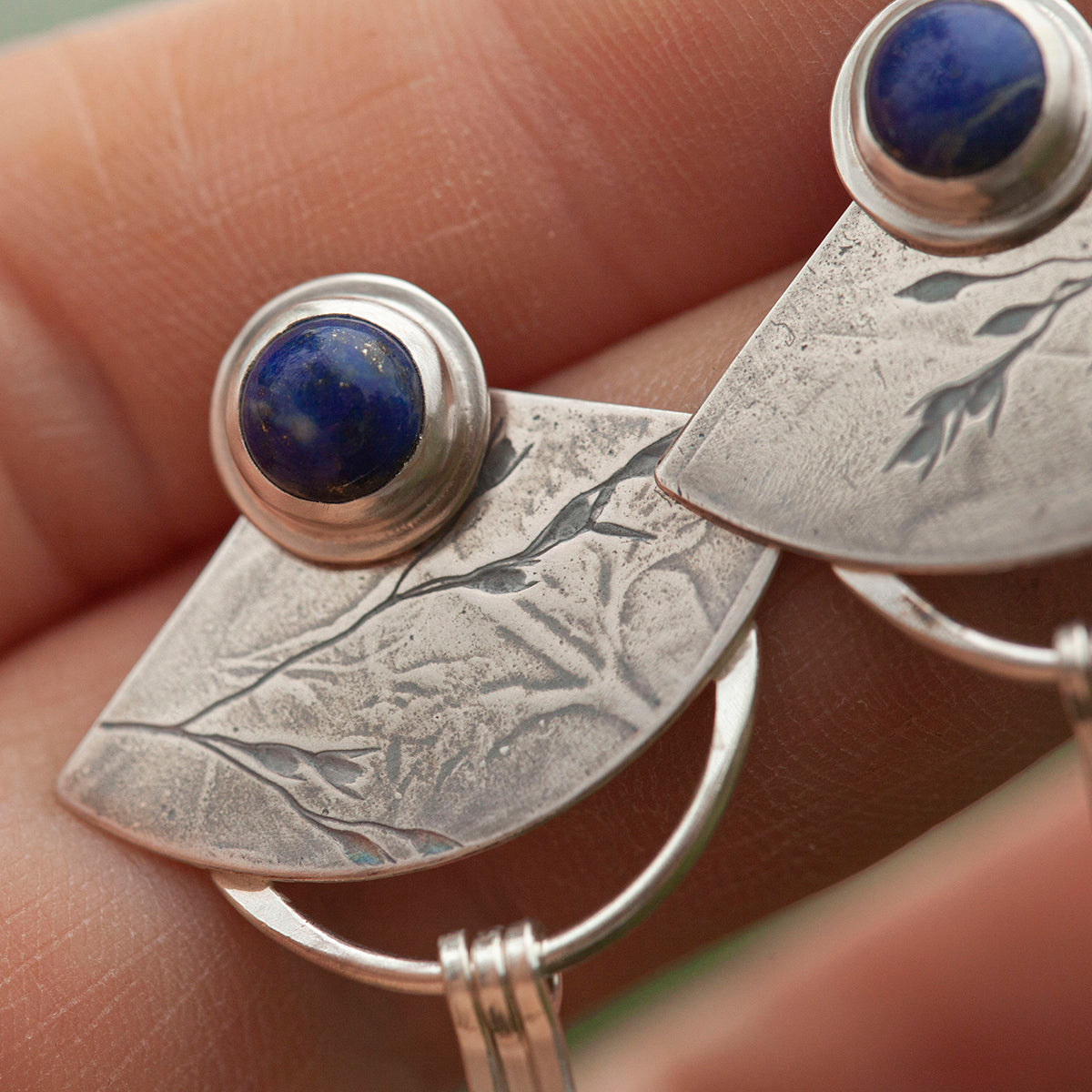 OOAK Vegetal Elira earrings #19 • Lapis Lazuli (ready to ship)