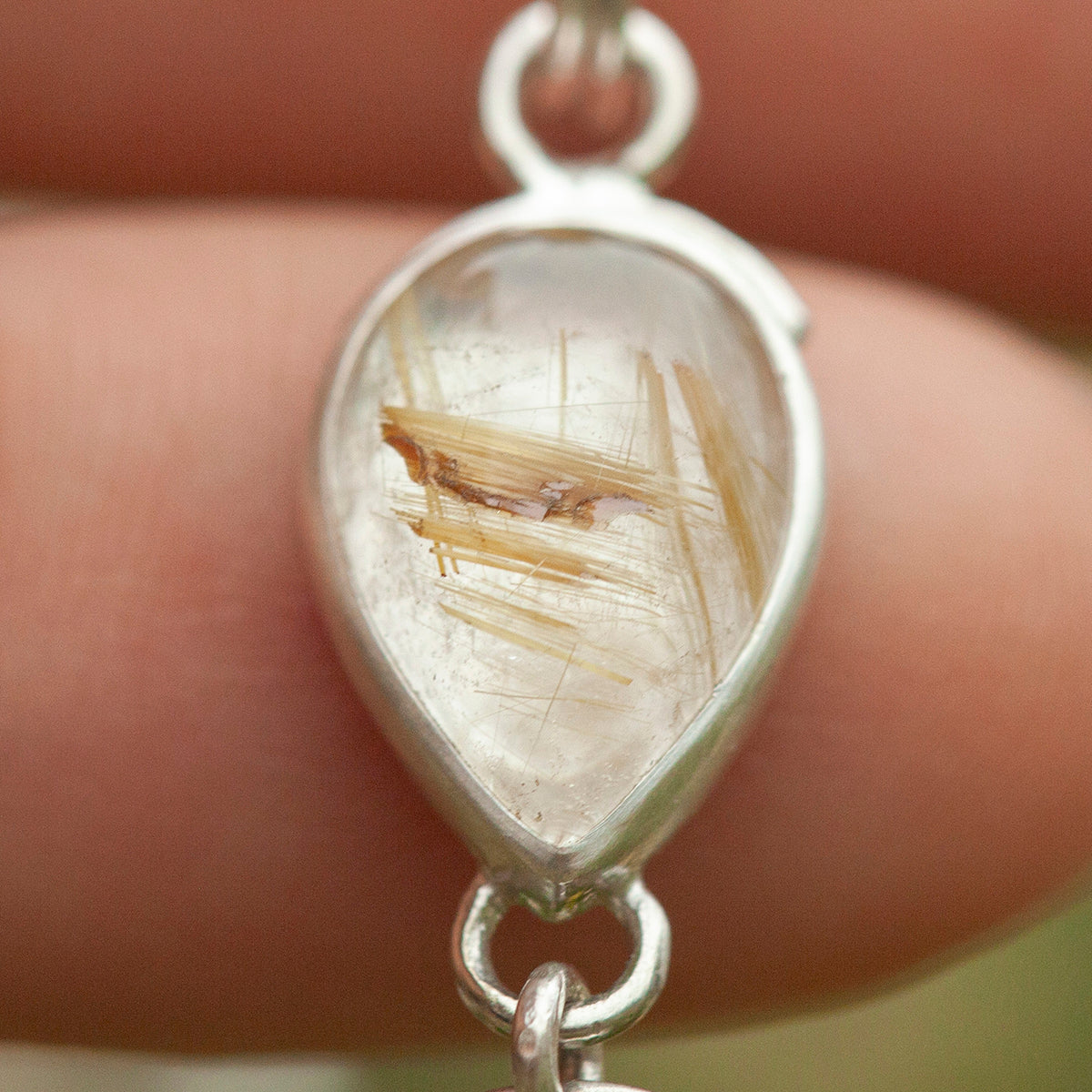 OOAK Osmose pendant #39 • Rutilated quartz & Kyanite (ready to ship)