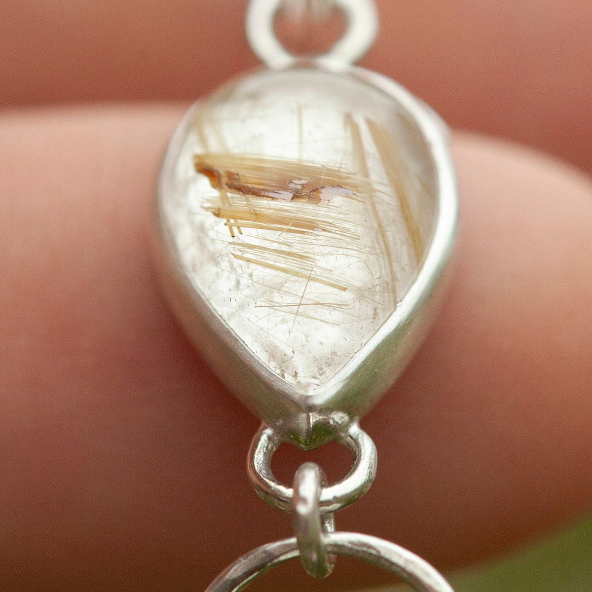 OOAK Osmose pendant #39 • Rutilated quartz & Kyanite (ready to ship)