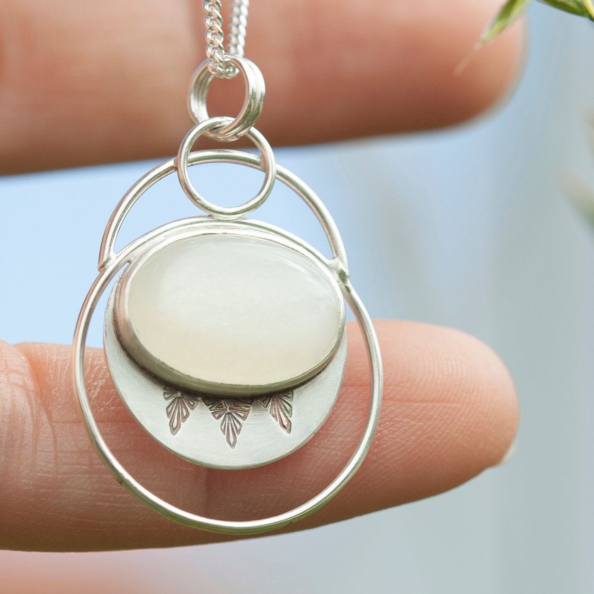Linka Pendant • silver & moonstone   (Ready to ship)