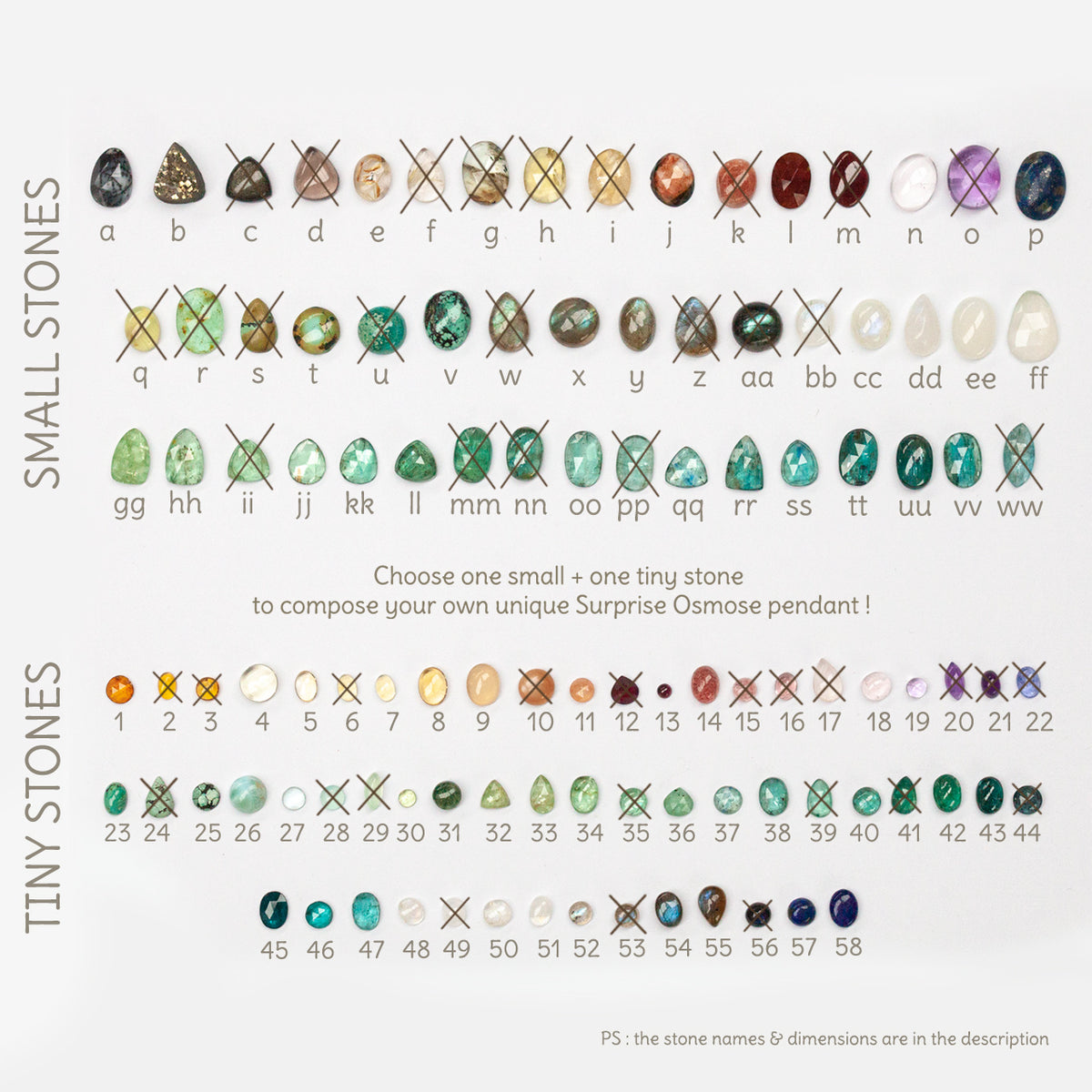 Choose Your Stone : Surprise Osmose Pendant   (made to order)
