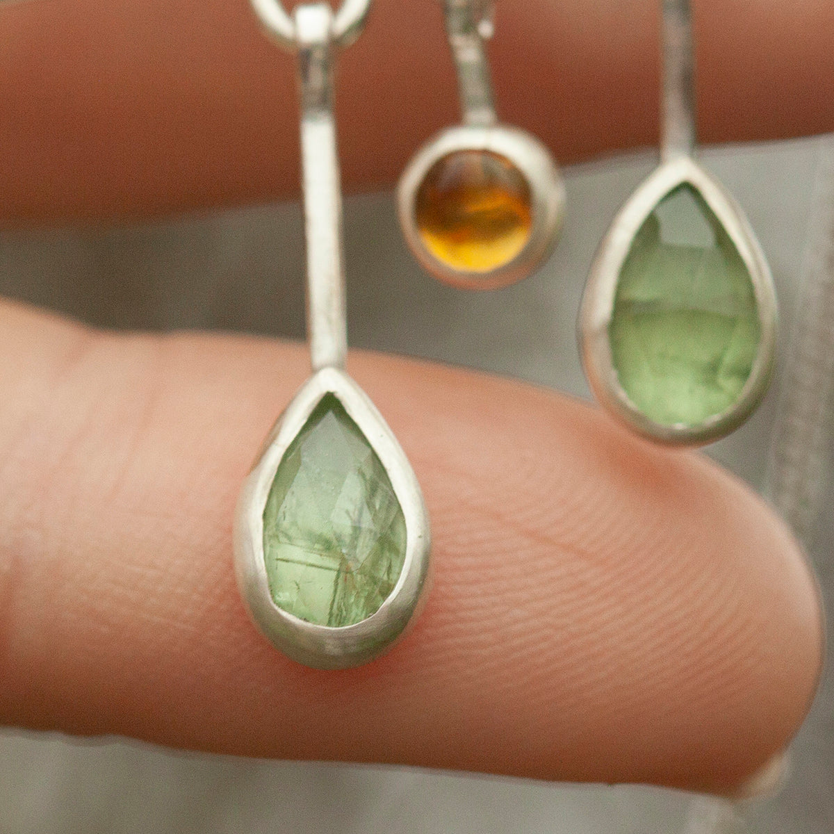 OOAK Leaf necklace #1 • Fern, Kyanite & citrine (ready to ship)