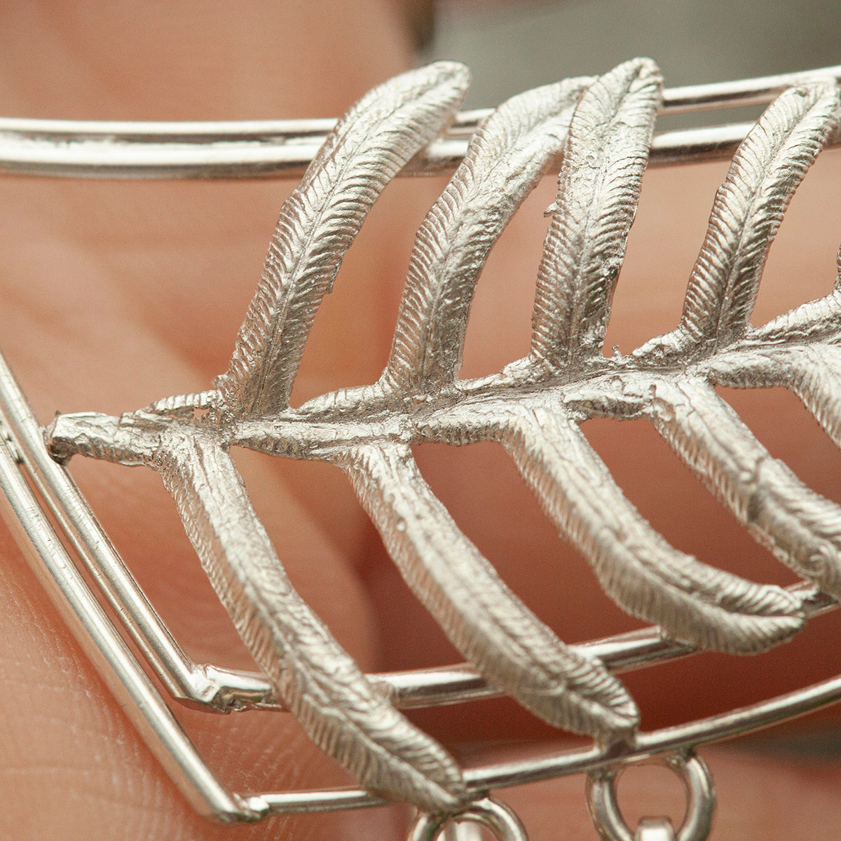 OOAK Leaf necklace #1 • Fern, Kyanite & citrine (ready to ship)