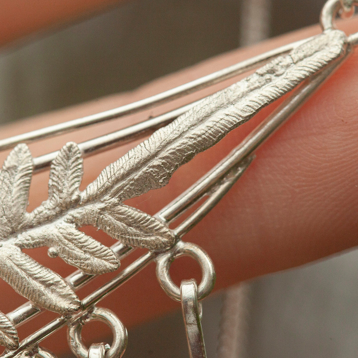 OOAK Leaf necklace #1 • Fern, Kyanite & citrine (ready to ship)