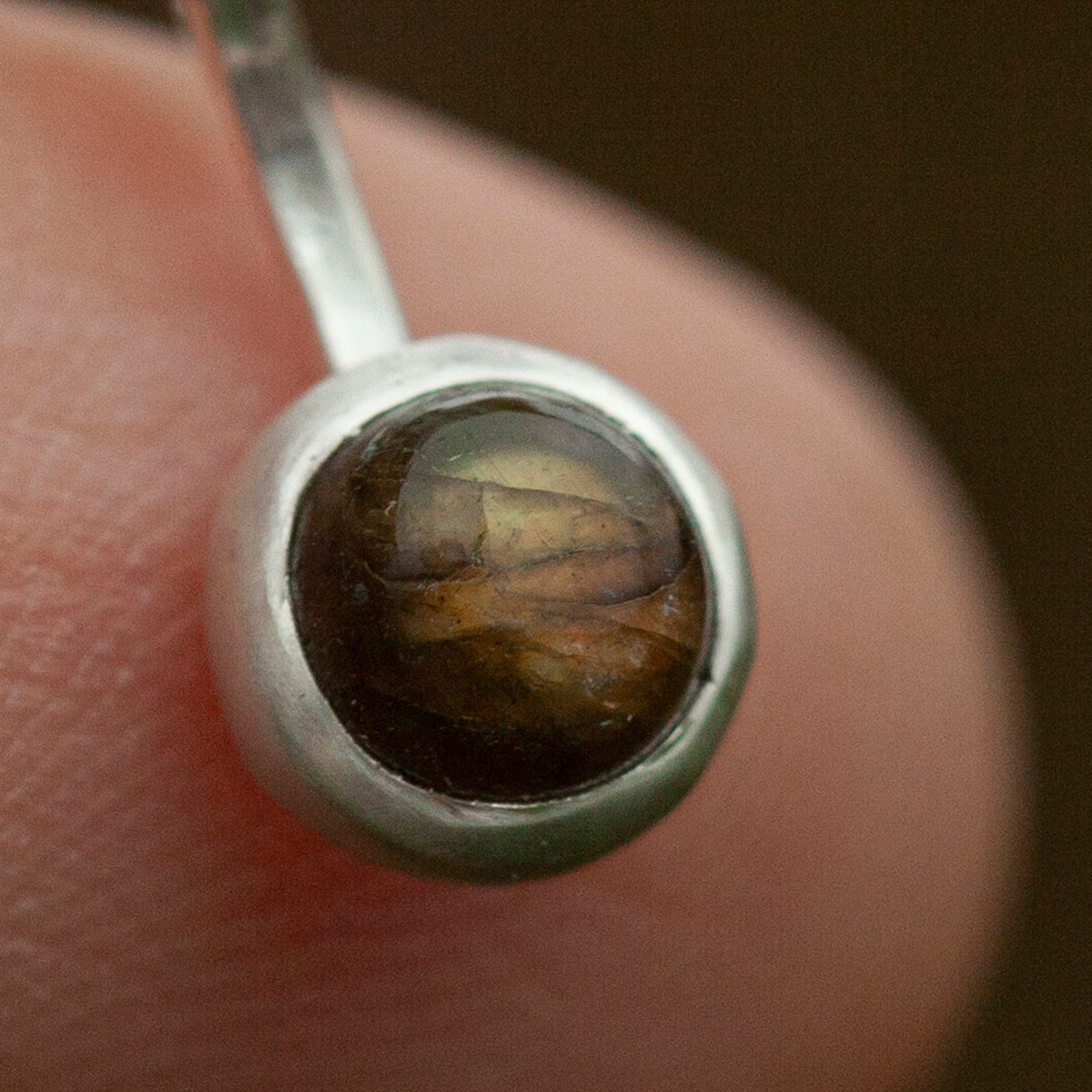 OOAK Leaf pendant #2 • Orange Labradorite (ready to ship)