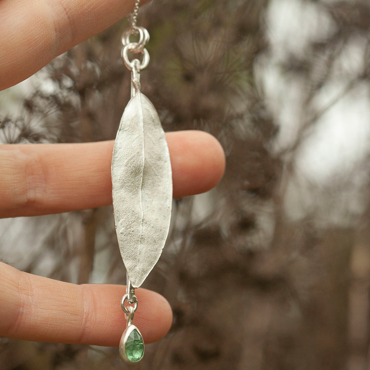 OOAK Leaf pendant #4 • Kyanite (ready to ship)