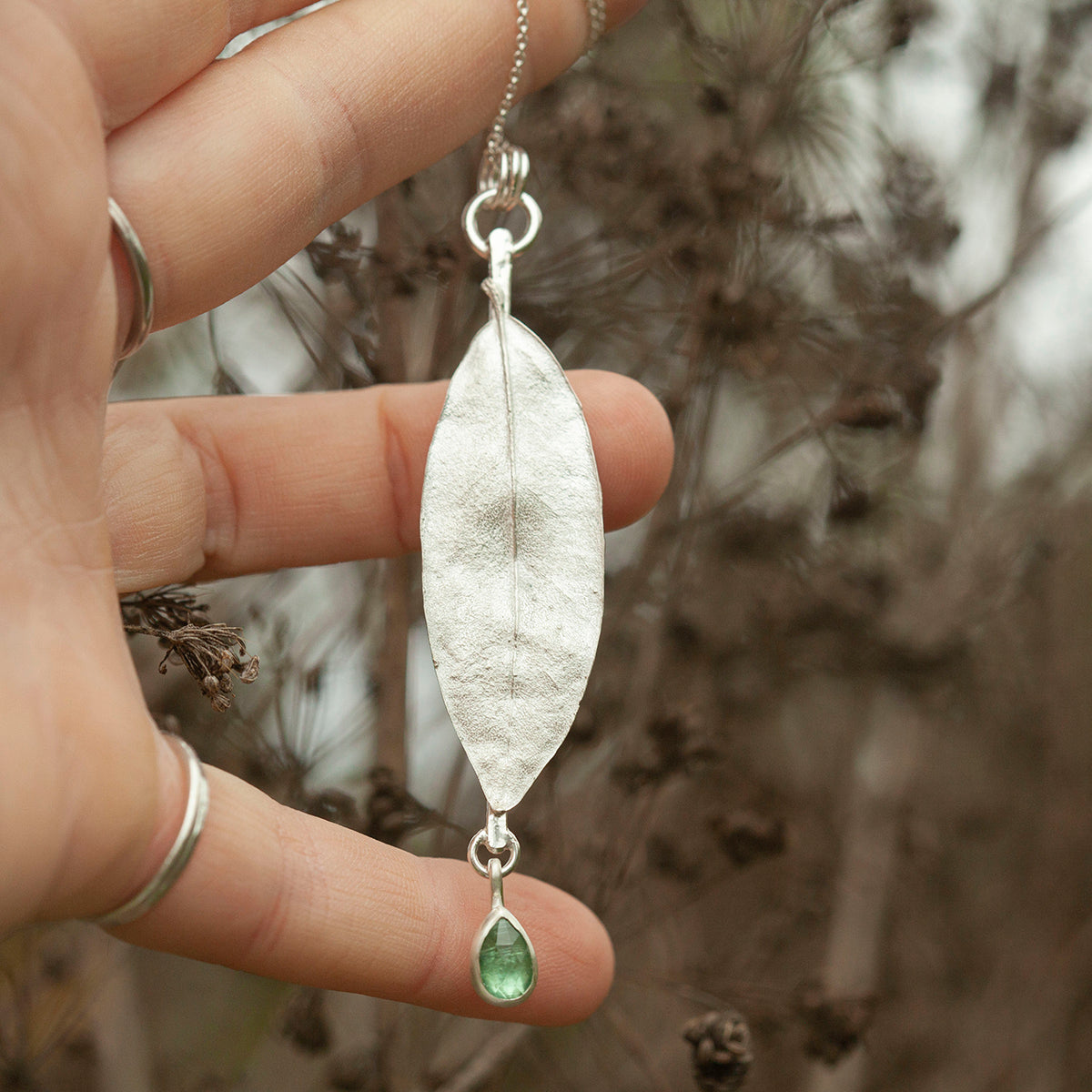 OOAK Leaf pendant #4 • Kyanite (ready to ship)