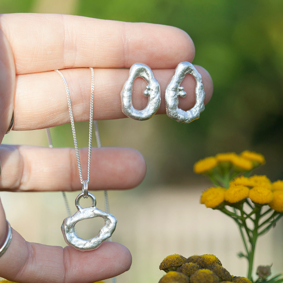 OOAK Silver Tera earrings #1 (ready to ship)