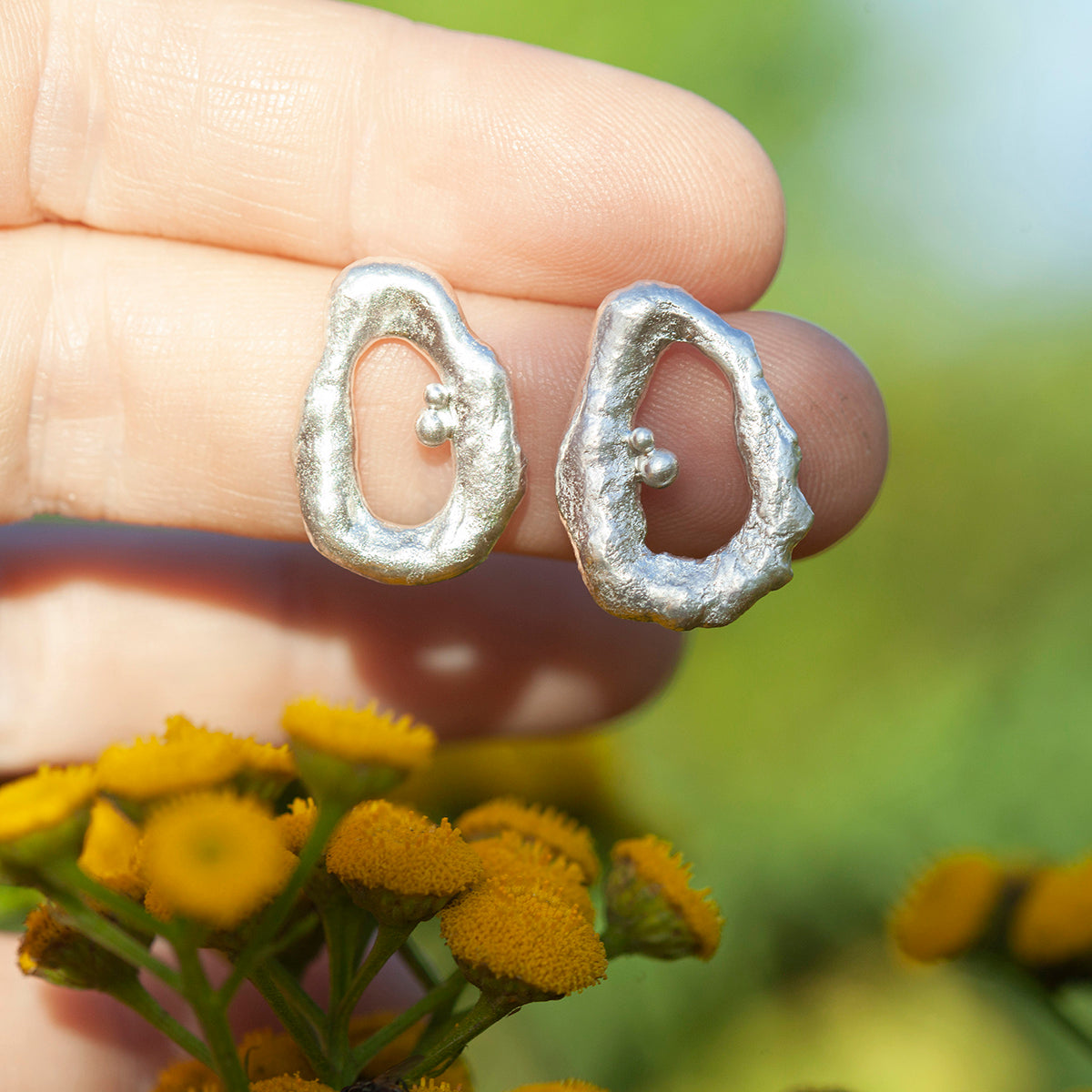 OOAK Silver Tera earrings #1 (ready to ship)