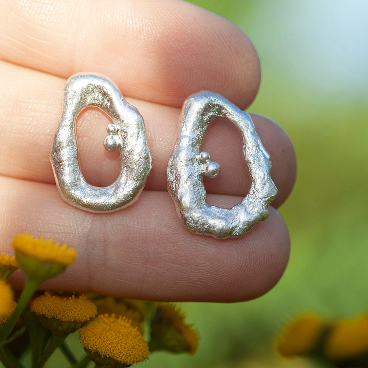 OOAK Silver Tera earrings #1 (ready to ship)