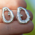 Charger l&#39;image dans la galerie, OOAK Silver Tera earrings #1 (ready to ship)
