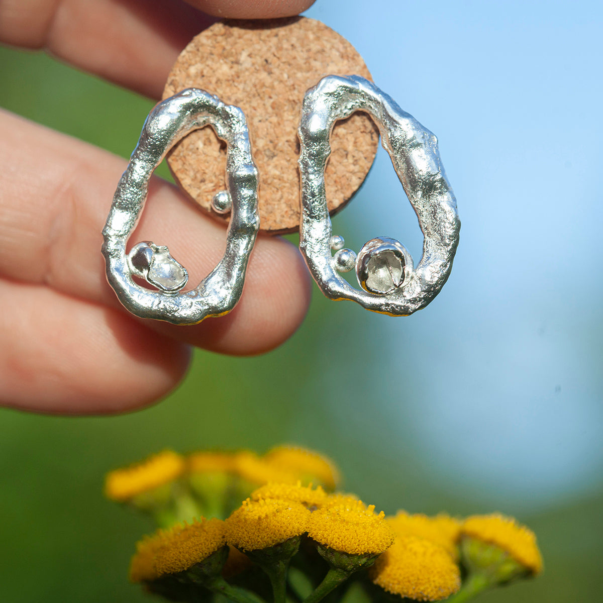 OOAK Silver Tera earrings #4 (ready to ship)